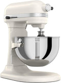 KitchenAid 5.5-Qt Bowl-Lift Stand Mixer, KSM55SXXX, Porcelain White 11 Mixing Speeds, Includes Flat Beater, Dough Hook, Wire Whip, Stainless Steel Bowl