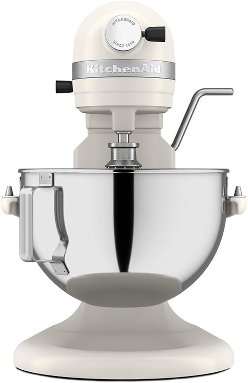 KitchenAid 5.5-Qt Bowl-Lift Stand Mixer, KSM55SXXX, Porcelain White 11 Mixing Speeds, Includes Flat Beater, Dough Hook, Wire Whip, Stainless Steel Bowl
